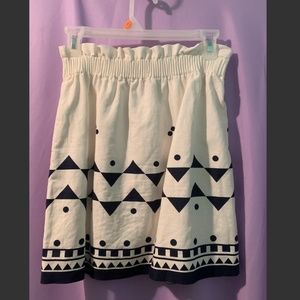 J. Crew | White & Navy Skirt